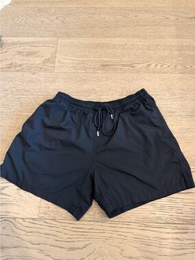 Men's Black Swim Trunks with Drawstring